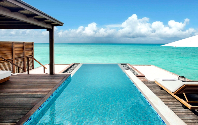 房型内部设施图片参考，如无边泳池与电视及音响， 双卧室日出/日落水上别墅-Two Bedroom Water Sunrise/Sunset Villa maldievs(斯茹芬富士岛 Sirru Fen Fushi) 